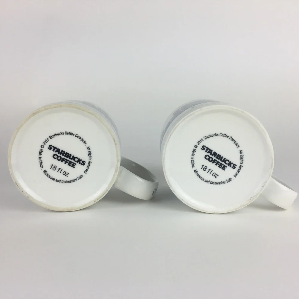 Set of 2 2010 Starbucks Los Angeles Architect Blue‎